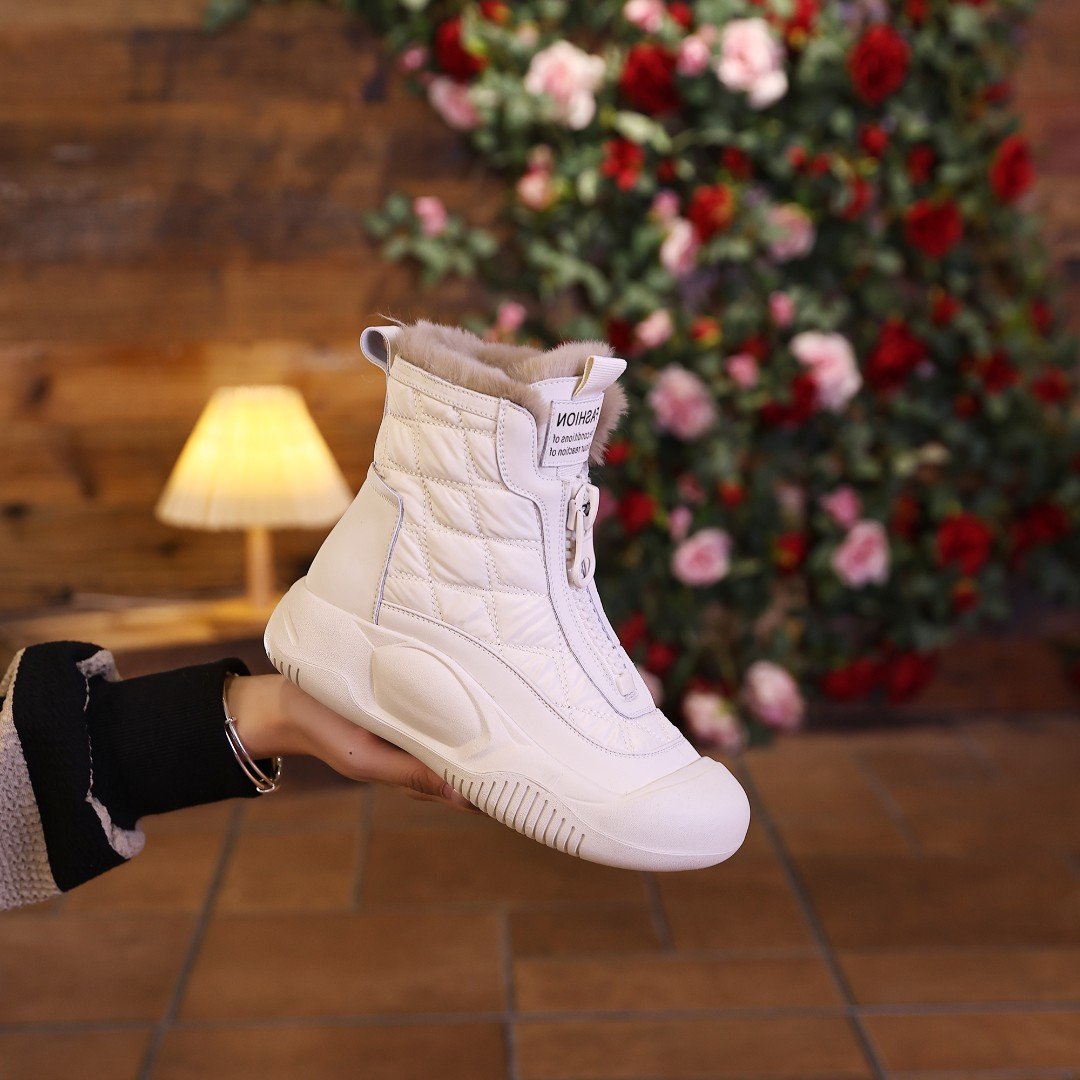 Retro-Schneestiefel mit dicken Sohlen