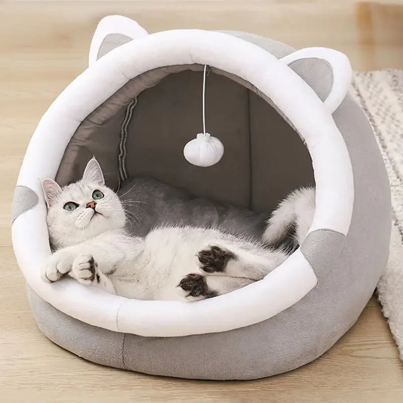 Katzenbett-Höhle - Gemütlicher Rückzugsort für Katzen, Waschbar, 45x45cm