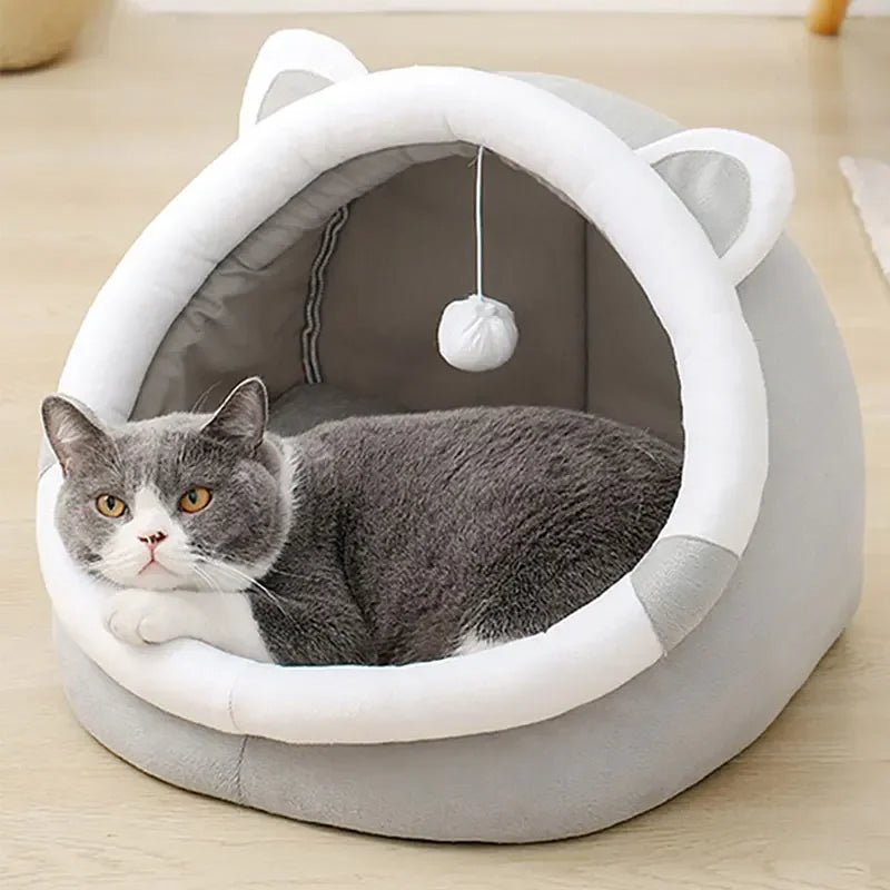 Katzenbett-Höhle - Gemütlicher Rückzugsort für Katzen, Waschbar, 45x45cm