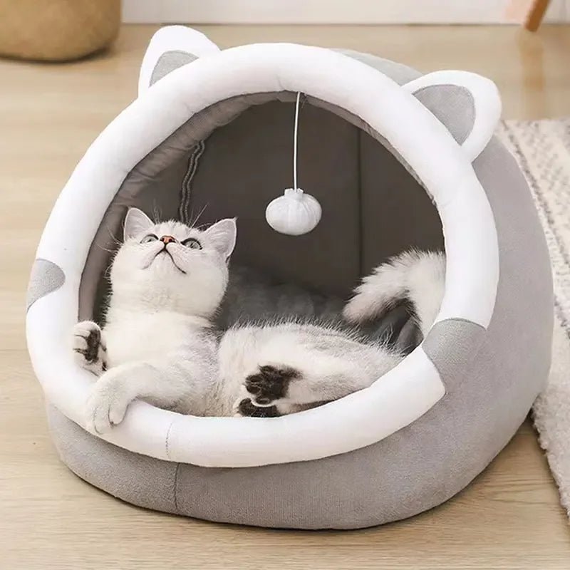 Katzenbett-Höhle - Gemütlicher Rückzugsort für Katzen, Waschbar, 45x45cm