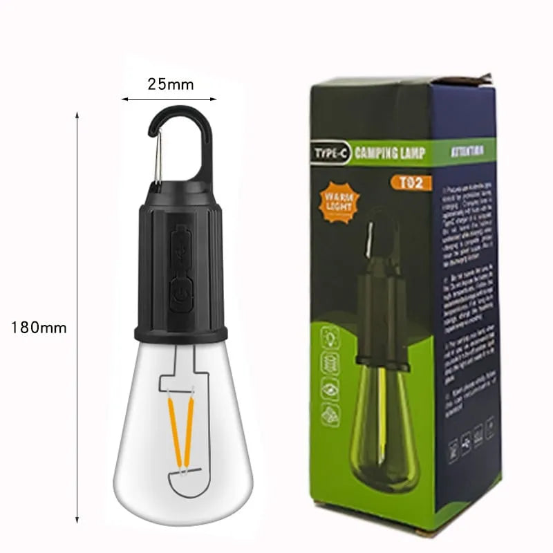 Outdoor Camping Hängende Typ-C Aufladung Retro Glühbirne Beleuchtung Dekoration