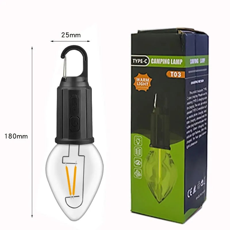 Outdoor Camping Hängende Typ-C Aufladung Retro Glühbirne Beleuchtung Dekoration
