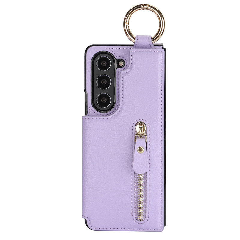 Elegante Handyhülle aus PU-Leder für Samsung mit Brieftasche und Ringschnalle