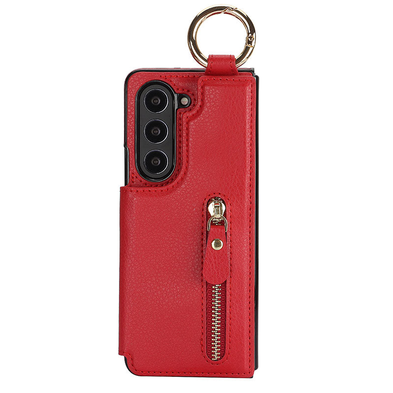 Elegante Handyhülle aus PU-Leder für Samsung mit Brieftasche und Ringschnalle