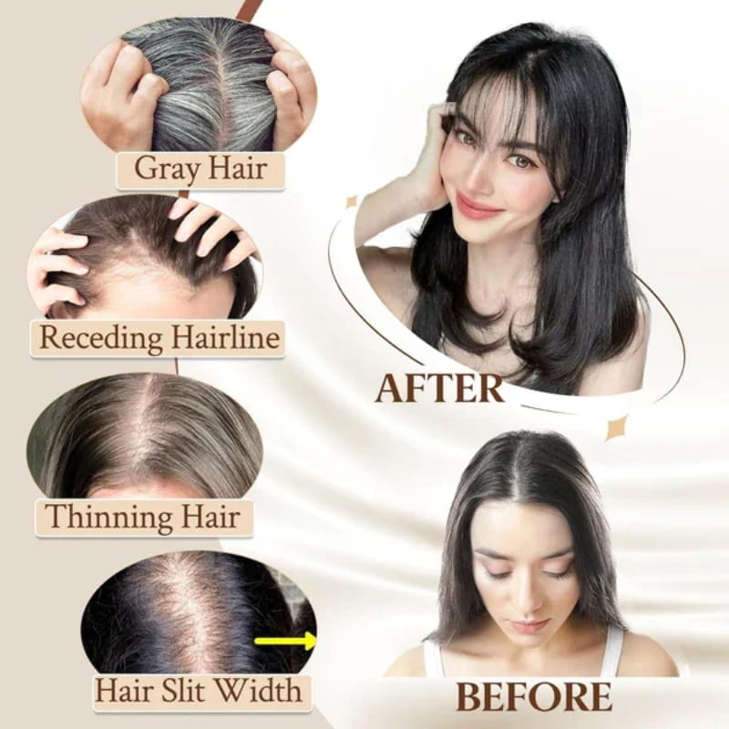 Natürliches Haarteil mit Pony für Frauen | 1+1 GRATIS