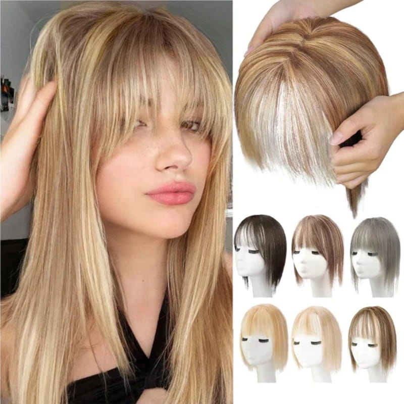 Natürliches Haarteil mit Pony für Frauen | 1+1 GRATIS