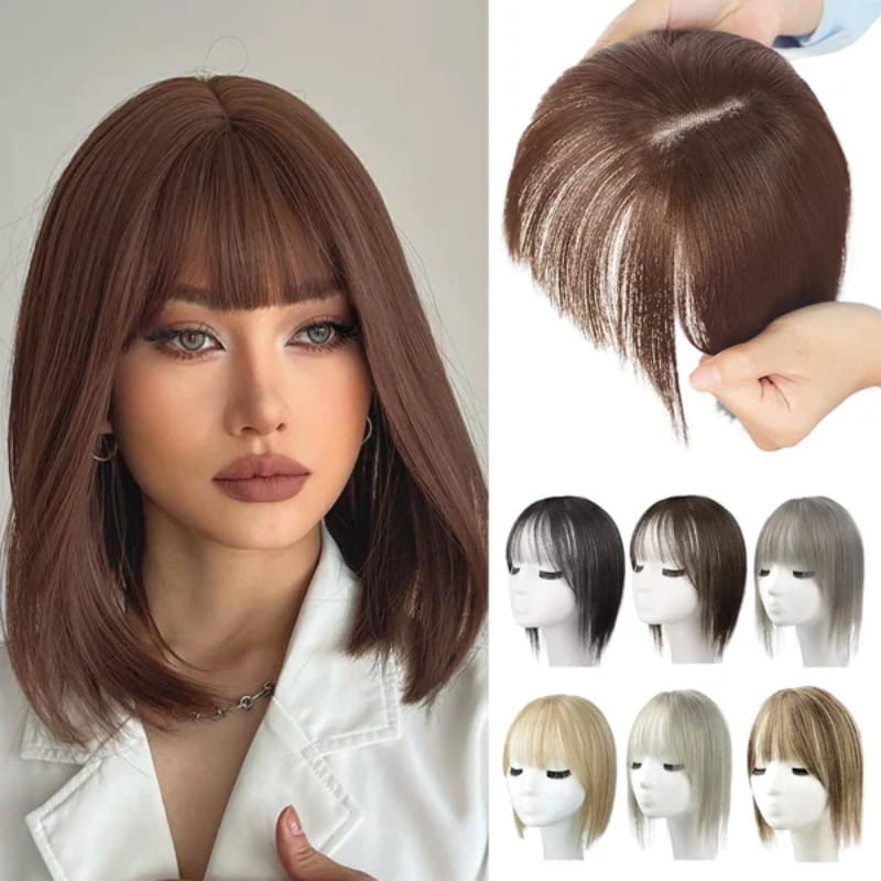 Natürliches Haarteil mit Pony für Frauen | 1+1 GRATIS