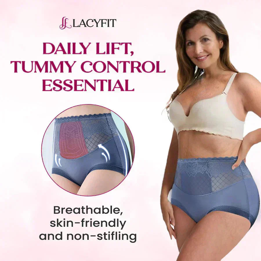 LaceComfort – Damen Spitzen-Slips mit Hohem Bund | 1+1 GRATIS