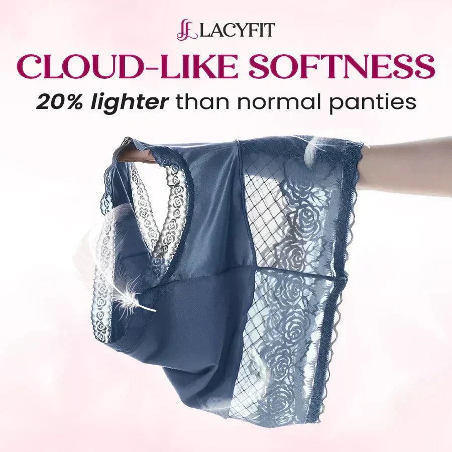 LaceComfort – Damen Spitzen-Slips mit Hohem Bund | 1+1 GRATIS