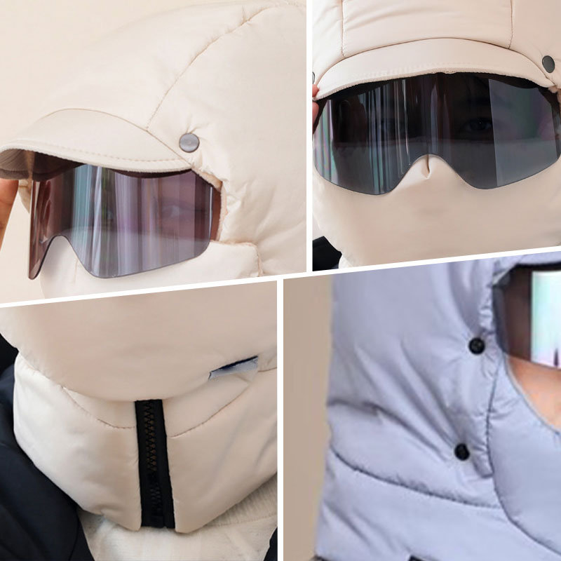 Winddichte, voll abdeckende Outdoor-Reitmaske mit Schutzbrille
