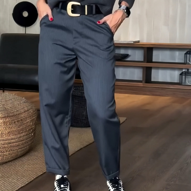 Lior - Frauen Hohe Taille Lässig Gerade Blazer Hose