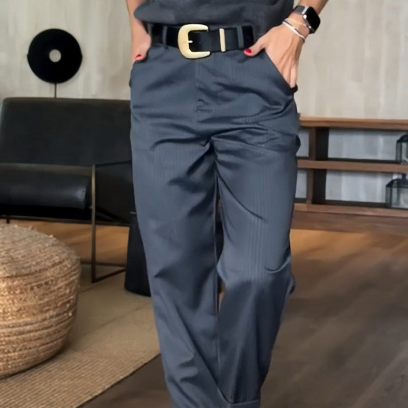 Lior - Frauen Hohe Taille Lässig Gerade Blazer Hose