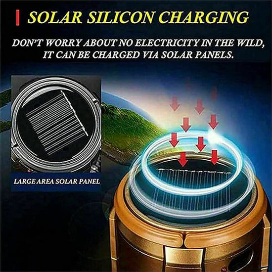 6-in-1 Tragbare Solar-LED-Campinglaterne