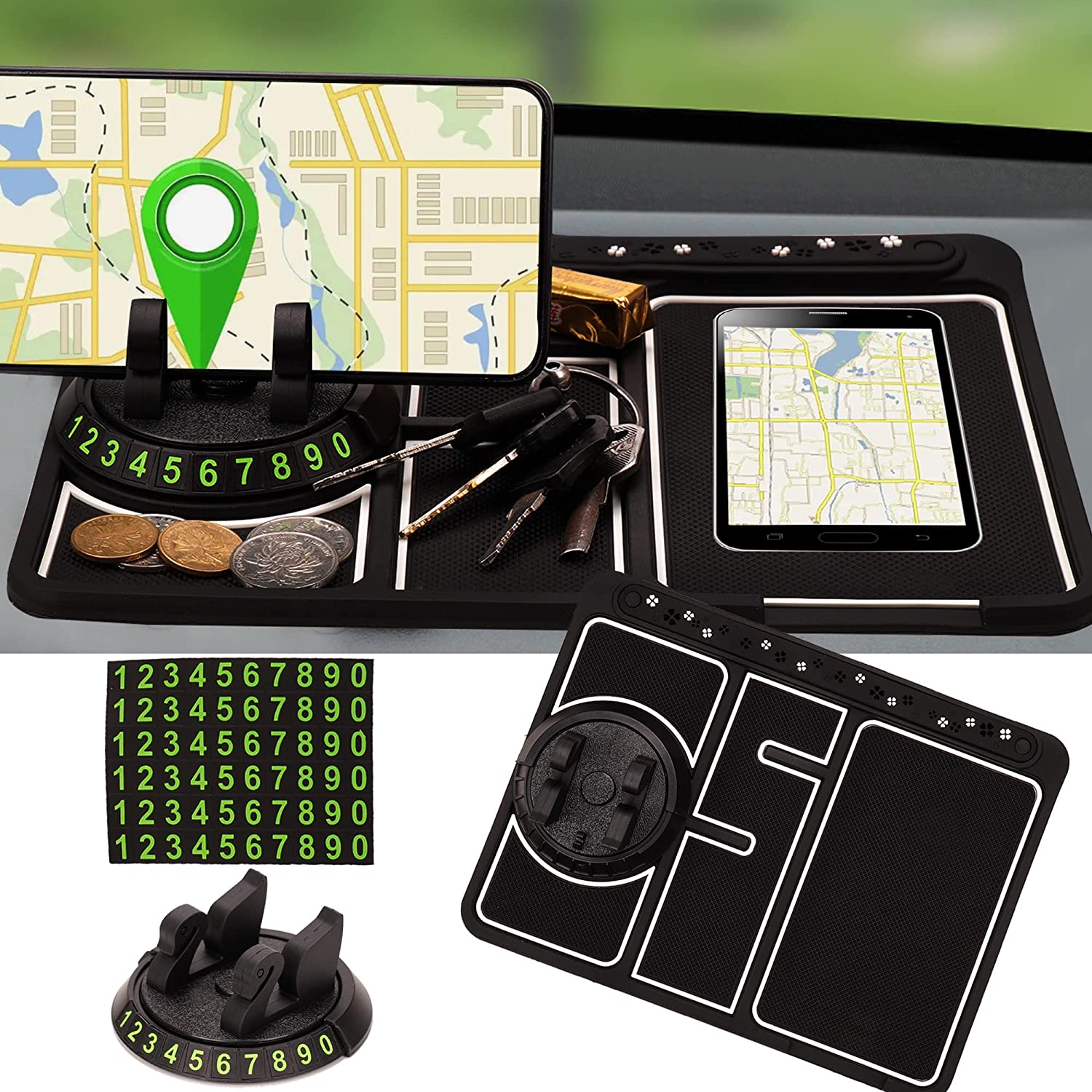 CarMate – 4-in-1 Anti-Rutsch-Auto-Matte mit Handyhalter | 1+1 GRATIS
