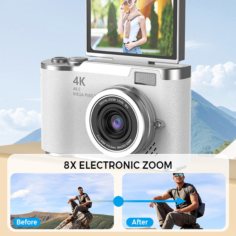 VisionFlip™ 4K HD Digitalkamera mit Schwenkbarem Bildschirm