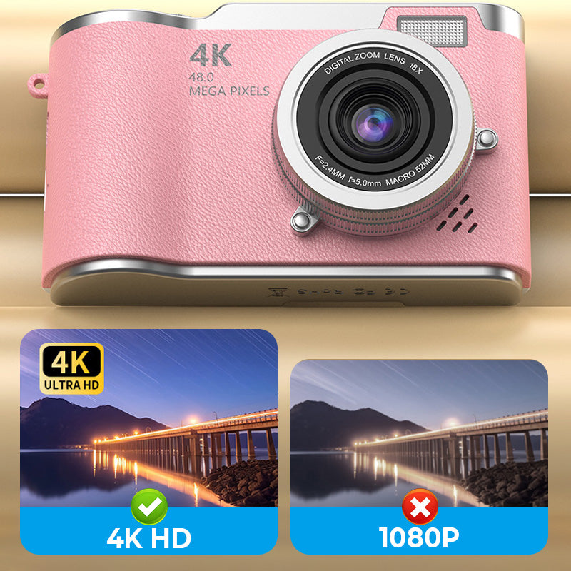 VisionFlip™ 4K HD Digitalkamera mit Schwenkbarem Bildschirm