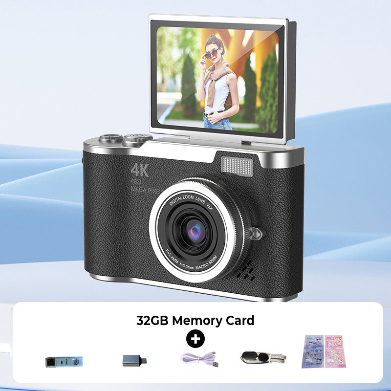 VisionFlip™ 4K HD Digitalkamera mit Schwenkbarem Bildschirm