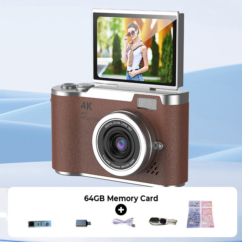 VisionFlip™ 4K HD Digitalkamera mit Schwenkbarem Bildschirm