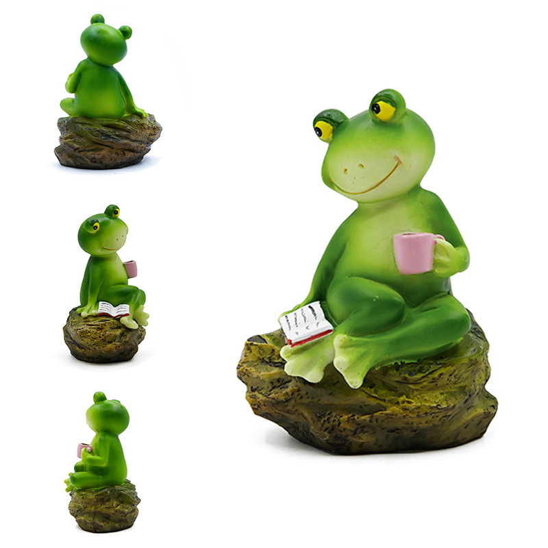 FrogLux® Charmig Läsande Grodstaty | 50% RABATT