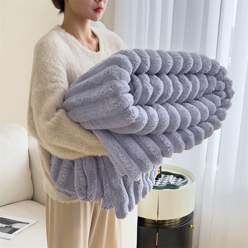 SnuggleHaven – Dicke Plüschdecke mit Kaninchenmotiv