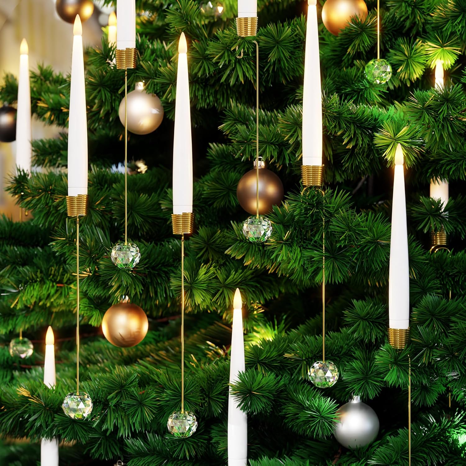 X-MasGlow – LED-Weihnachtsbaumkerzen mit Kristallhaken