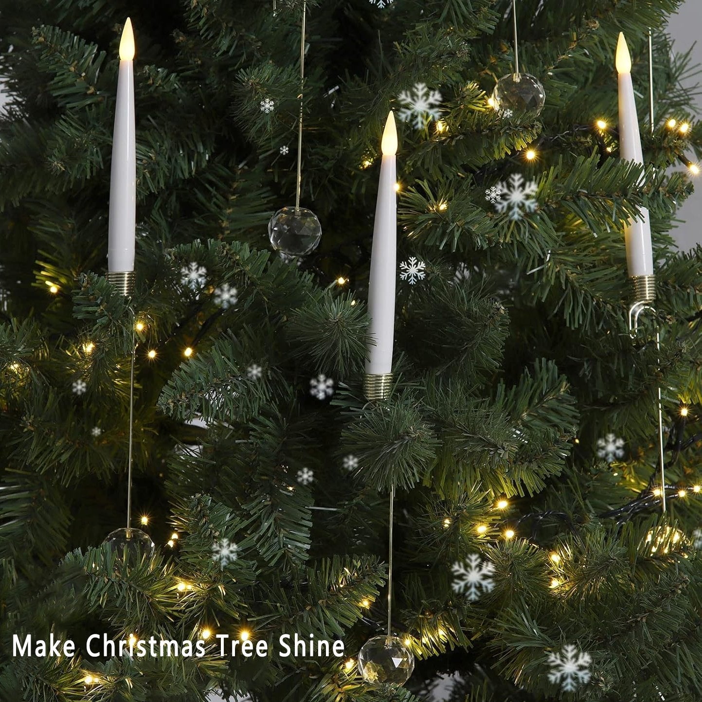 X-MasGlow – LED-Weihnachtsbaumkerzen mit Kristallhaken
