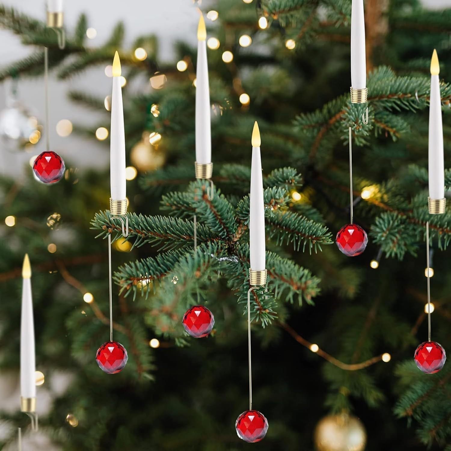 X-MasGlow – LED-Weihnachtsbaumkerzen mit Kristallhaken