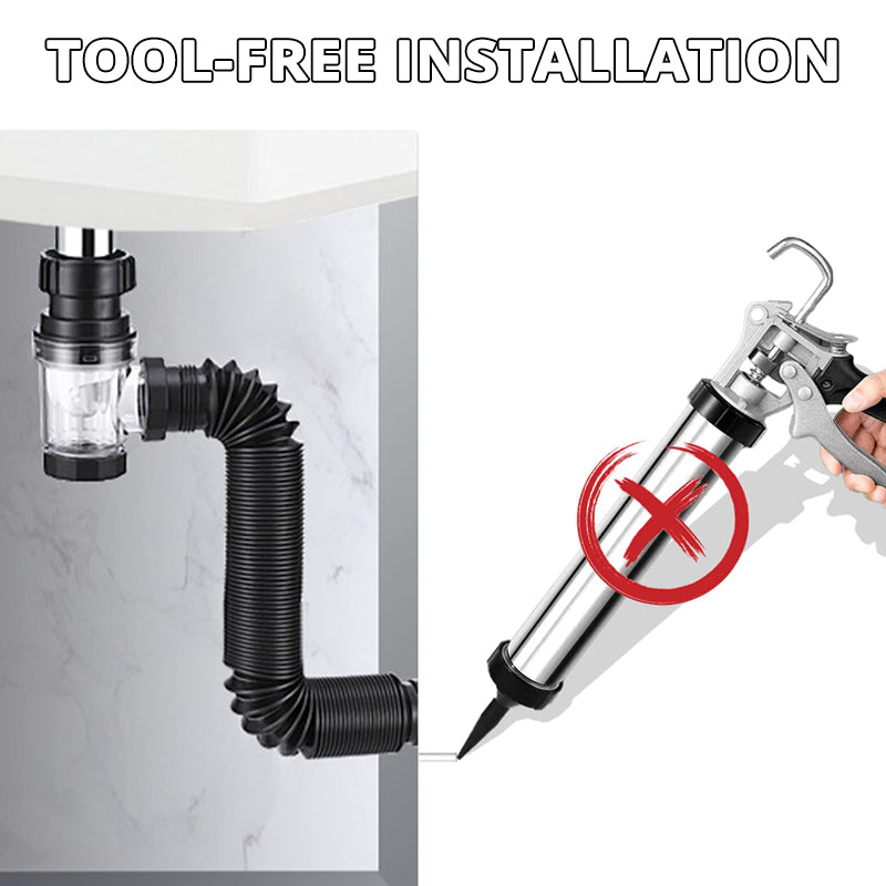 DrainPro – Teleskop Geruchsverschluss Rohr | 1+1 GRATIS