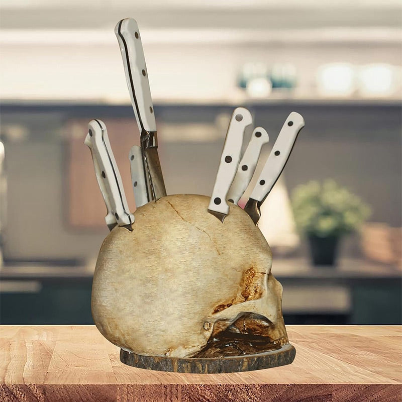 SkullArt – Kreativer Resin Schädel Messerhalter