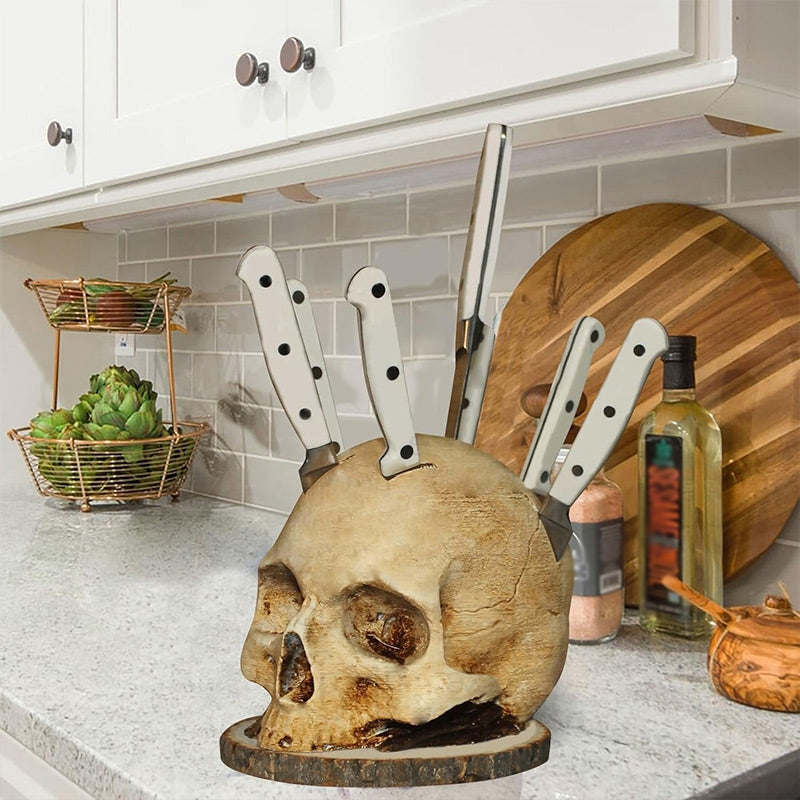 SkullArt – Kreativer Resin Schädel Messerhalter
