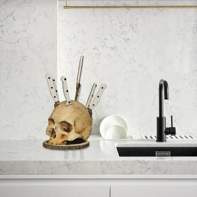 SkullArt – Kreativer Resin Schädel Messerhalter