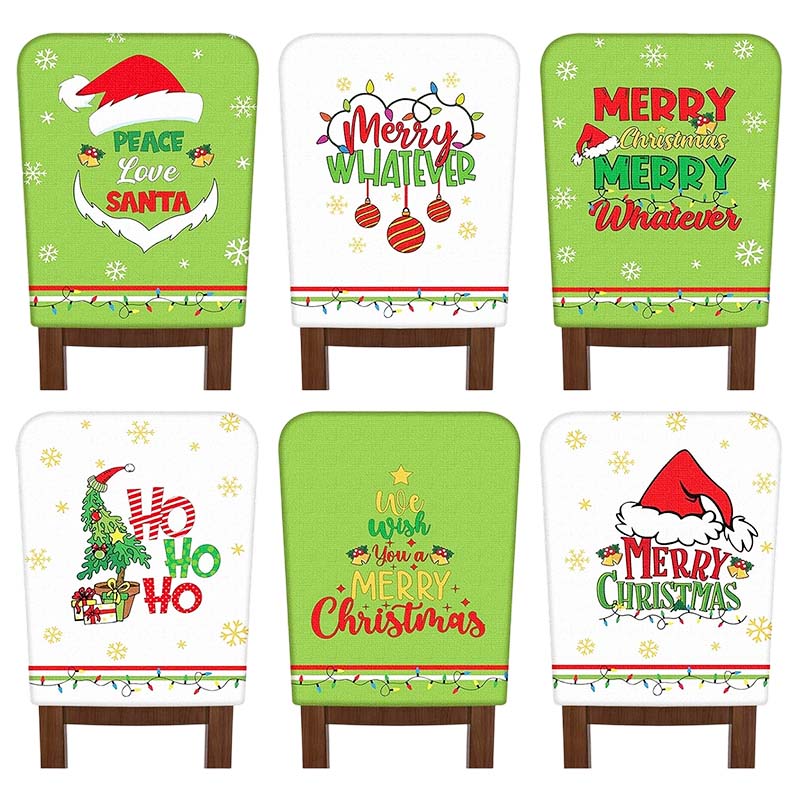 FestivaHome – 6er-Set Weihnachtsstuhlüberzüge