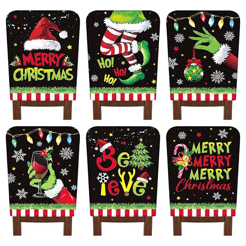 FestivaHome – 6er-Set Weihnachtsstuhlüberzüge