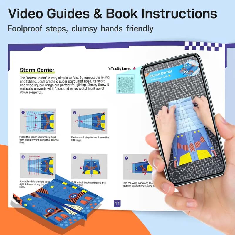 SkyCraft – Kreatives DIY Papierflugzeug-Set (16 Modelle)