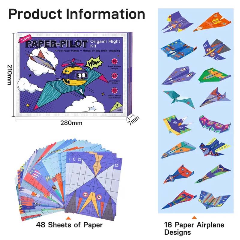 SkyCraft – Kreatives DIY Papierflugzeug-Set (16 Modelle)