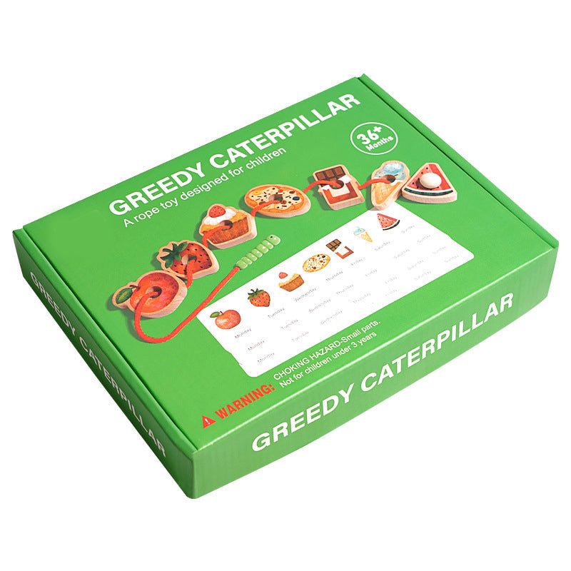 MiniMondo – Holz Fädelspiel mit hungriger Raupe | 50% RABATT