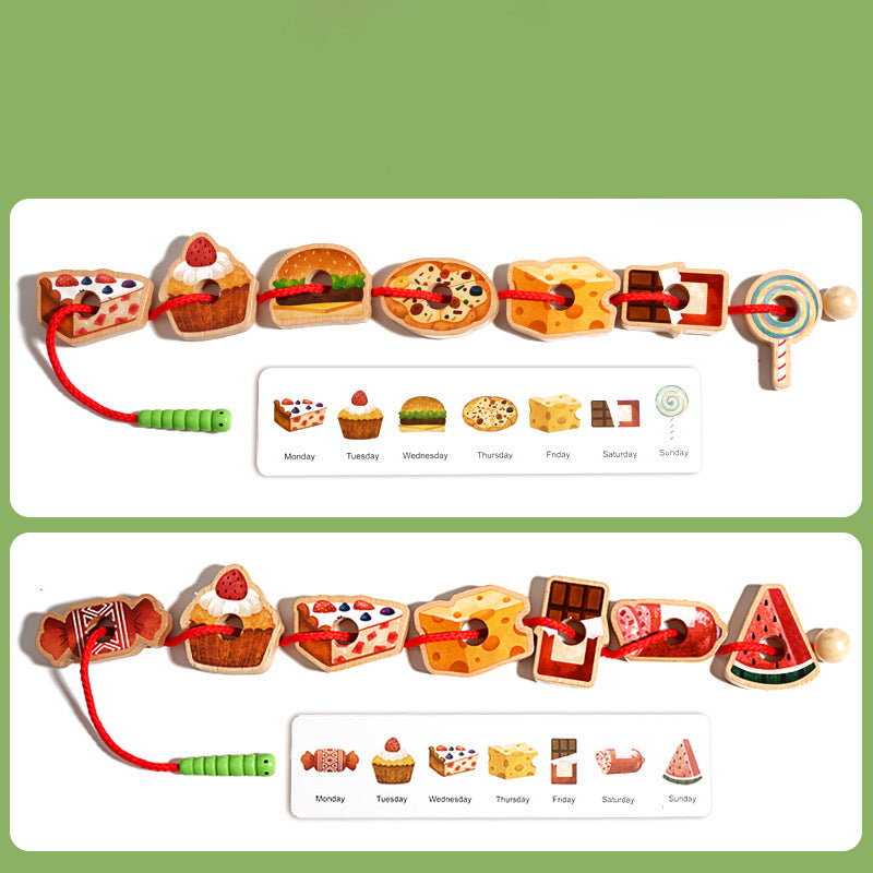 MiniMondo – Holz Fädelspiel mit hungriger Raupe | 50% RABATT