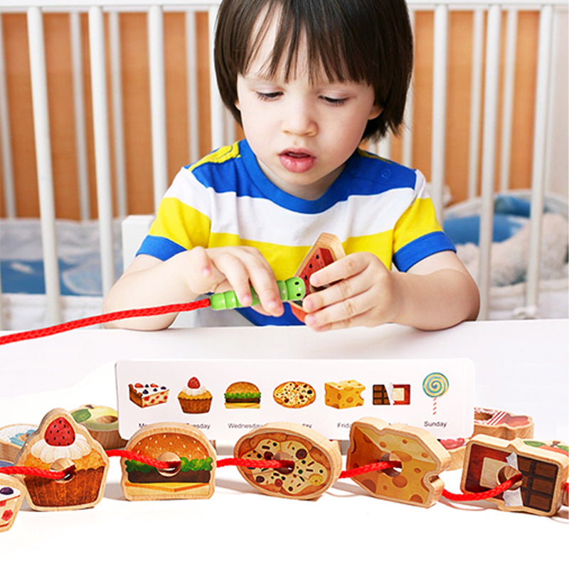 MiniMondo – Holz Fädelspiel mit hungriger Raupe | 50% RABATT