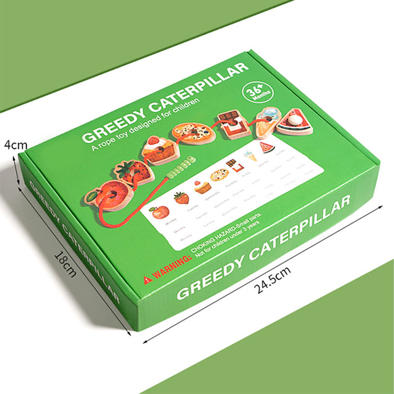 MiniMondo – Holz Fädelspiel mit hungriger Raupe | 50% RABATT