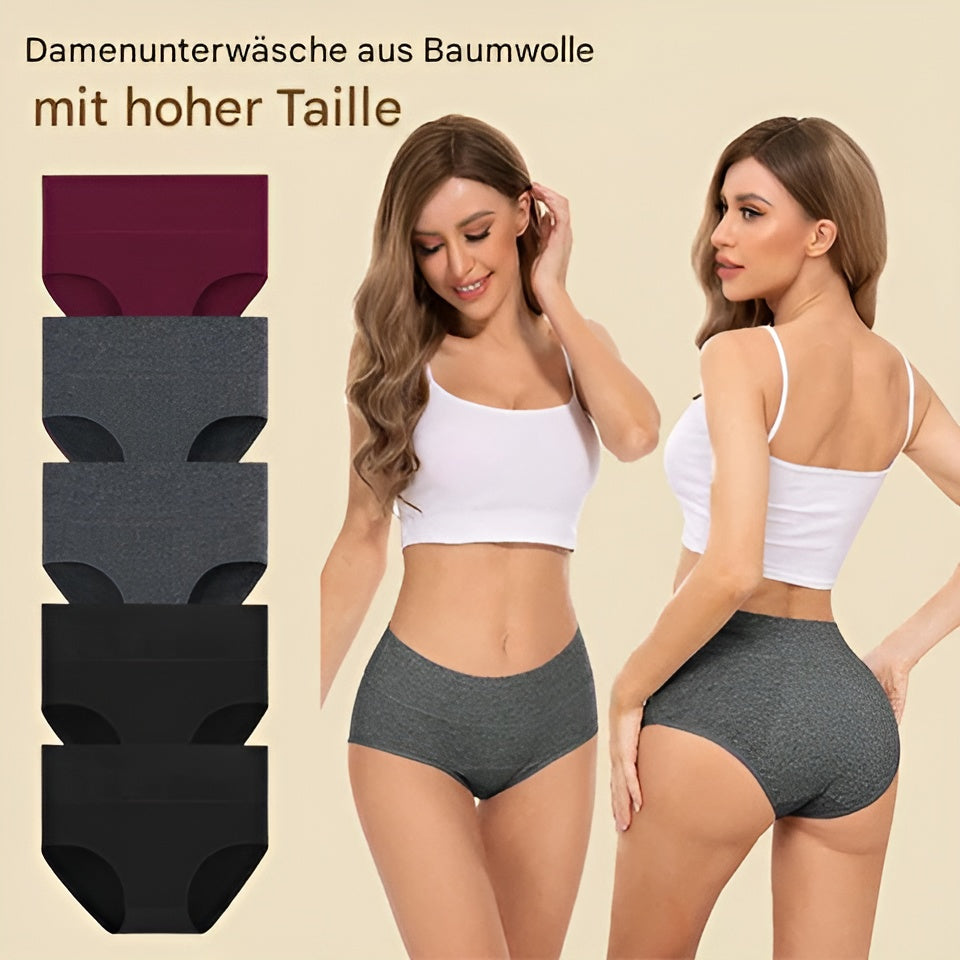 Aria - 5 Stück High Waist Baumwollunterwäsche | 50% RABATT