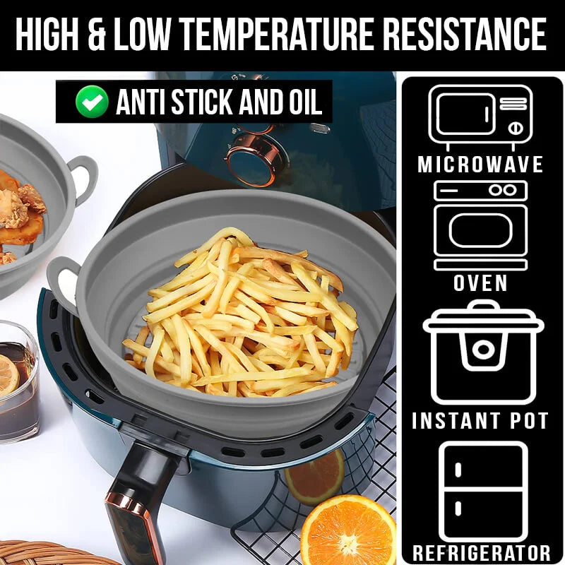 Slide&Fry™️ Zusammenklappbare AirFryer-Fritierform aus Silikon